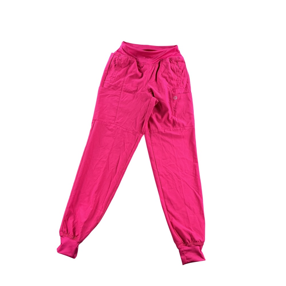 WonderWink W123 Pink Jogger Scrub Pants Womens 2XS Petite Style 5555 Cargo Pant